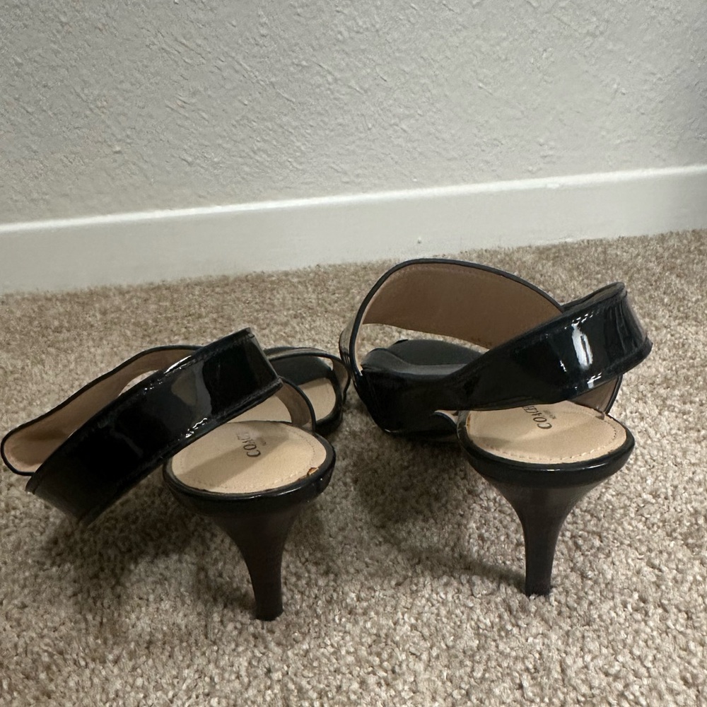 Coach Black Patent Leather Slingback Sandals - Picture 8 of 11